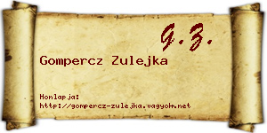 Gompercz Zulejka névjegykártya